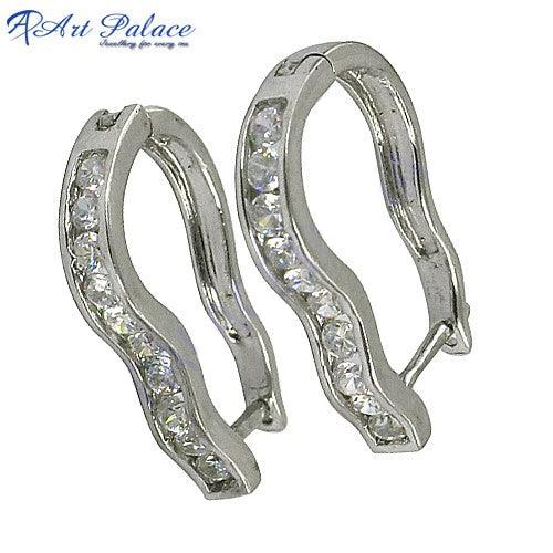 Handmade Design Cubic Zircon Gemstone 925 Sterling Silver Earrings Jewelry Awesome Cz Earring Certified Cz Earring