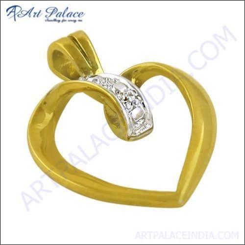 Heart Style Gold Plated Silver Pendant
