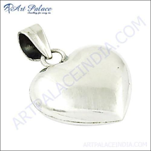 Heart Style Romantic Plain Silver Pendant