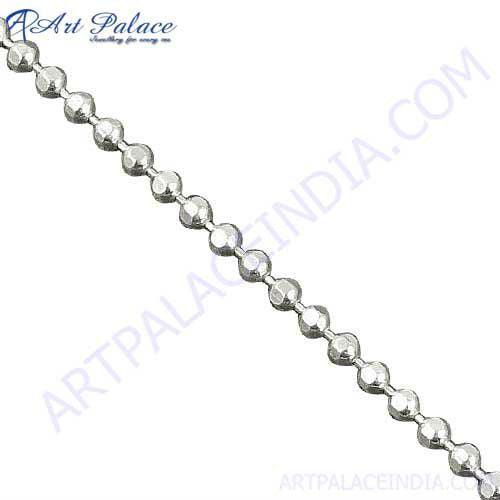 High Class Plain 925 Sterling Silver Chain Fashionable Silver Chains Beaded Silver Chains