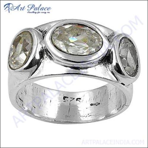 High Quality Cubic Zirconia Gemstone Silver Ring Perfect Cz Rings Cz Silver Rings