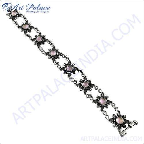 High Quality Loose Gemstone Silver Bracelets Jewelry Adjustable Bracelet Superior Gemstone Bracelet