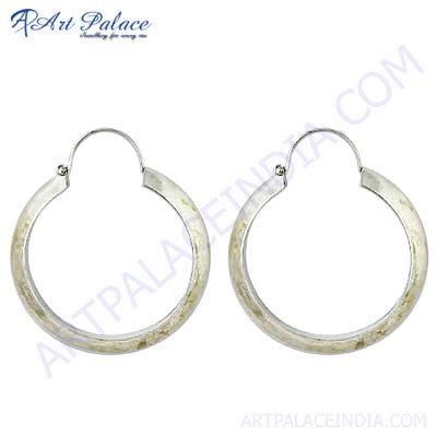 High Quality Plain Silver Hoop Earrings Simple Silver Earring Girls Silver Earrings