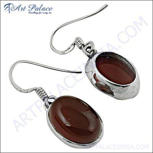 High Quality Red Onyx Gemstone Silver Earrings Jewelry, 925 Sterling Silver Jewelry Red Onyx Earrings Fancy Earrings