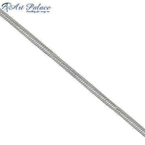 High Quality Simple Plain Silver Chain Jewelry Impressive Silver Chains Handmade Silver Chains