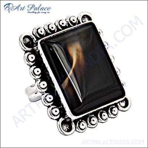 Hot! Dazzling Agate Gemstone Silver Ring