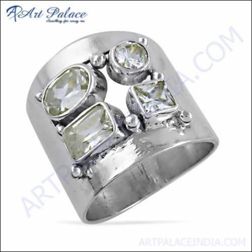 Hot! Dazzling Cubic Zirconia Gemstone 925 Silver Ring