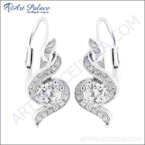 Hot! Dazzling  Cubic Zirconia Gemstone Silver Earrings