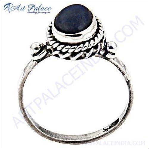 Hot! Dazzling Oval cut Lapis Gemstone Silver Ring