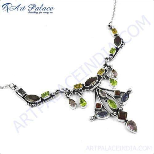 Hot Fashionable Multi Silver Necklace