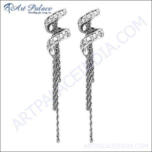 Hot Latest Design CZ Silver Earring