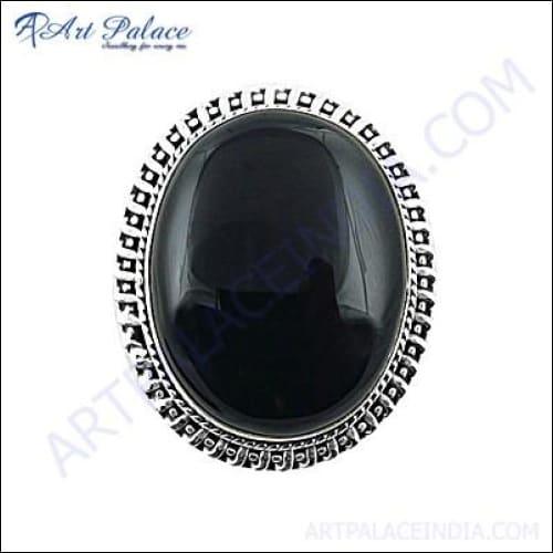 HOT!!! Luxury Black Onyx Gemstone Silver Brooch Graceful Gemstone Brooch Solid Gemstone Brooch