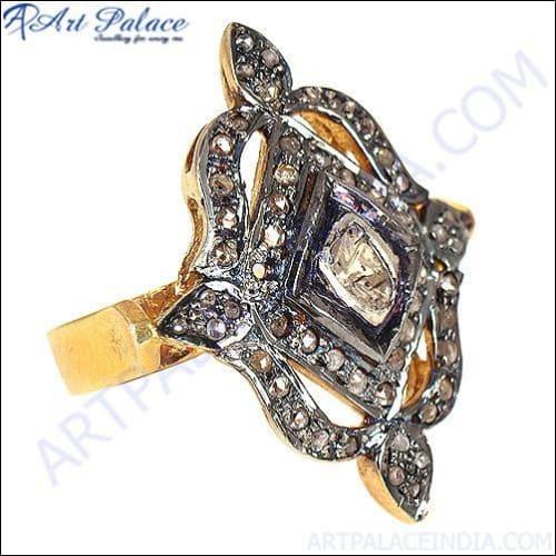 HOT!!! Luxury Diamond Gold Plated Silver Rings