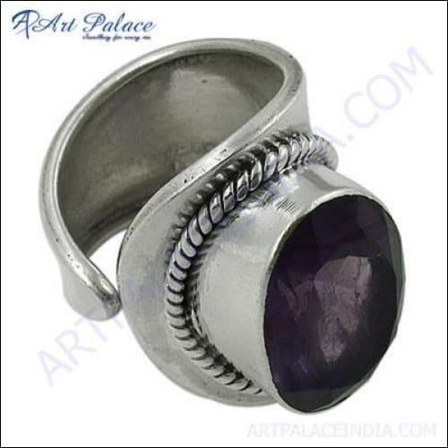 HOT!!! Luxury Fashion Amethyst Gemstone Silver Ring