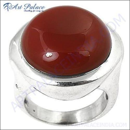 HOT!!! Luxury Fashion Gemstone Silver Ring With RedOnyx