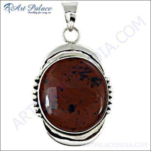 HOT!!! Luxury Fashion Red Jasper Gemstone Silver Pendant