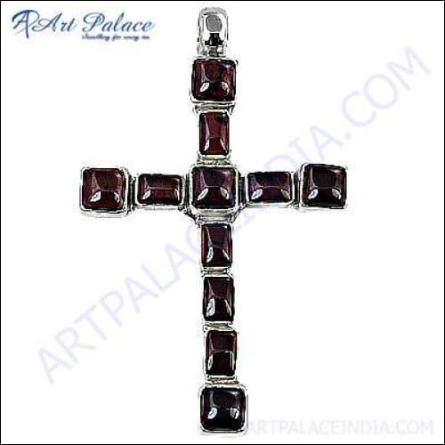 HOT!!! Luxury Garnet Gemstone Pendant In Cross Style