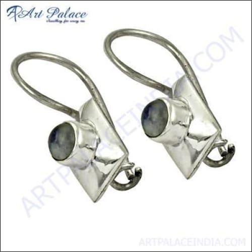 HOT!!! Luxury Rainbow Moonstone Gemstone Silver Earrings