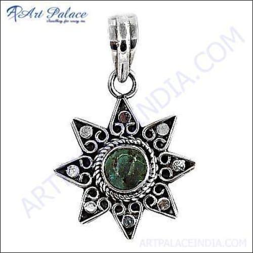 HOT!!! Luxury Turquoise Gemstone Pendant, 925 Sterling Silver