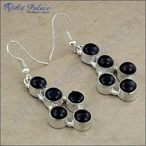 Hot Sale Black Onyx German Silver Earring Black Onyx Earrings Fancy Earrings