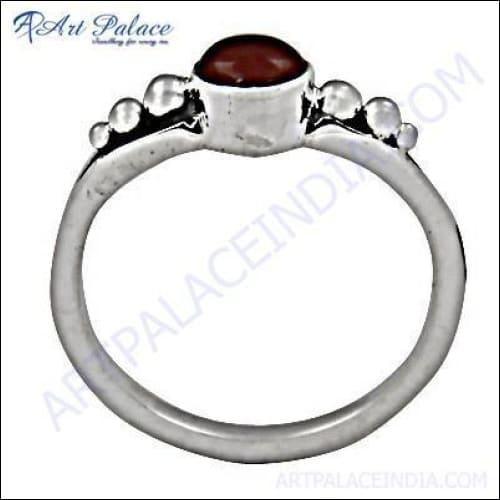 Hot Sale Fashion Carnelian Gemstone Silver Ring