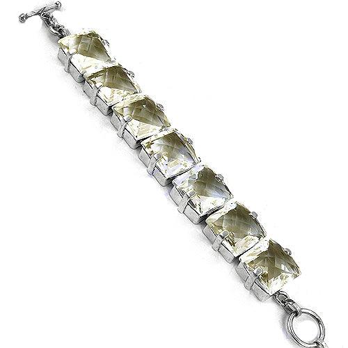 Hot Selling Crystal Gemstone Silver Bracelet, 925 Sterling Silver Jewelry Crystal Gemstone Bracelet Simple Bracelet