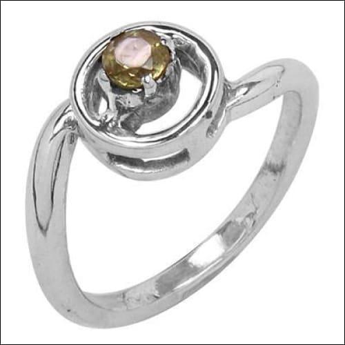 Hot Selling Fashion Citrine Gemstone Silver Ring
