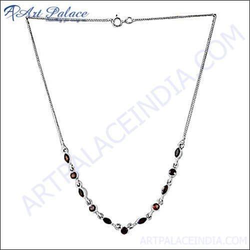 Hotselling Garnet Silver Necklace