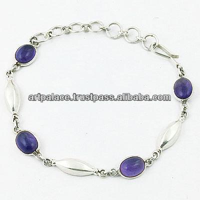 Impressive Amethyst Gemstone Silver Bracelet Precious Gemstone Bracelet Awesome Bracelet