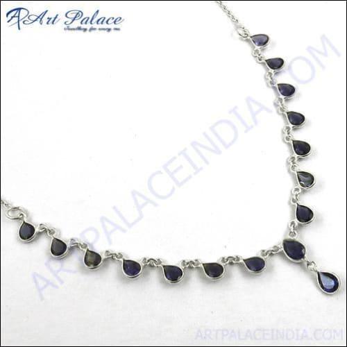 Impressive Iolite Silver Necklace