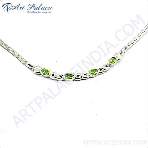 Impressive Peridot Silver Necklace