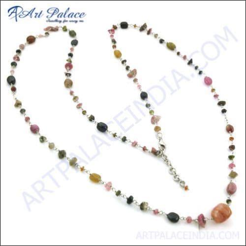 Impressive Tourmaline Gemstone Silver Necklace