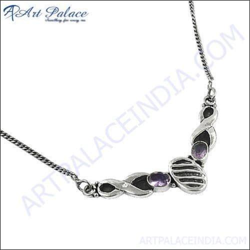 Indian Amethyst Silver Necklaces