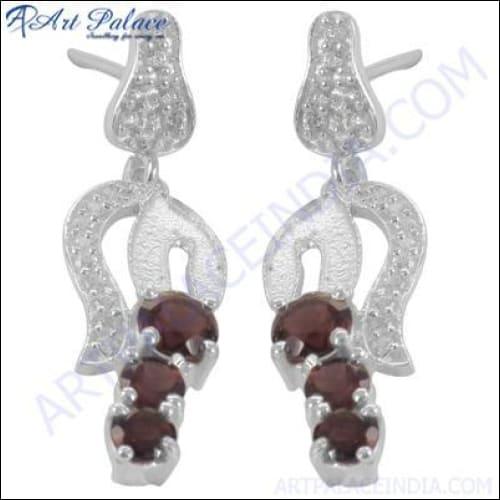 Indian Cubic Zirconia Silver Earring