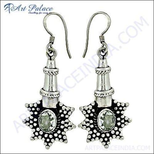 Indian CZ Silver Earring