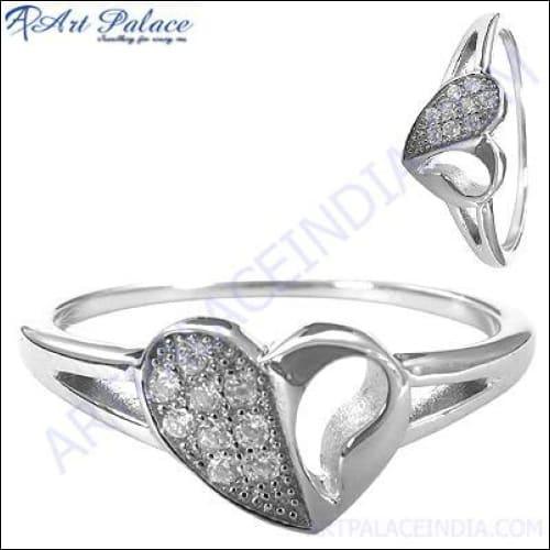 Indian Design Cubic Zirconia 925 Silver Ring
