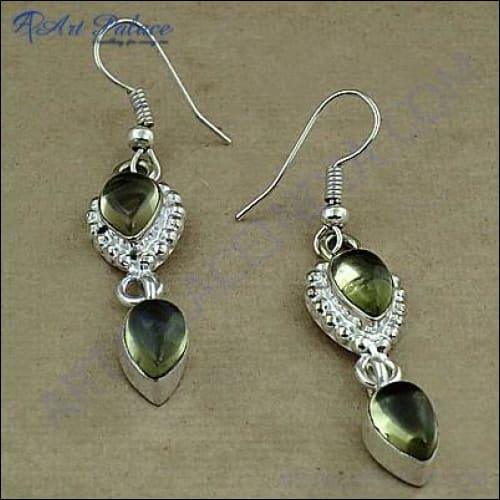 Indian Design Prenite Gemstone Earring Superb Earrings Prehnite Earrings