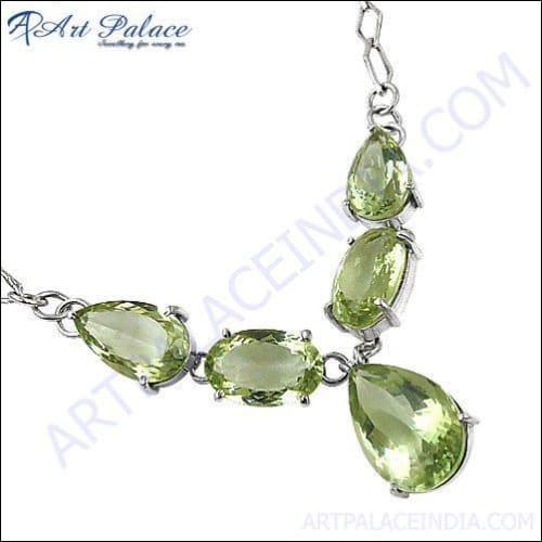 Indian Designer Green Amethyst Necklace