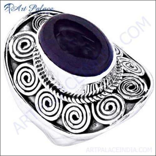 Indian Ethnic Designer Silver Jewelry, 925 Sterling Silver Jewelry, Amethyst Gemstone Silver Ring