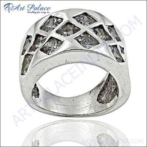 Indian Gemstone Jewelry, Wholesale Sterling Silver Cubic Zirconia Jewelry Square Cz Rings Pretty Cz Rings