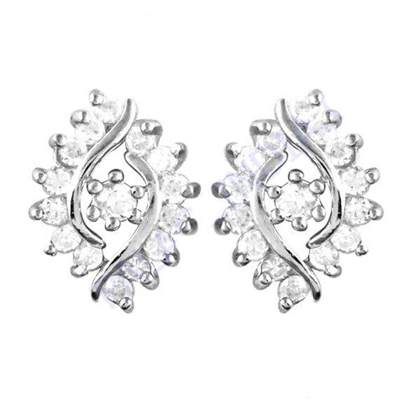 Indian Touch Cubic Zircon Gemstone 925 Sterling Silver Earrings Pretty Cz Earring Trendy Cz Earring