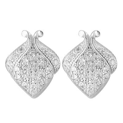 Indian Touch Cubic Zirconia Gemstone Silver Earrings Exquisite Cz Earrings Trendy Cz Earrings