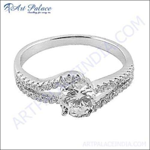 Indian Touch Cubic Zirconia Silver Ring