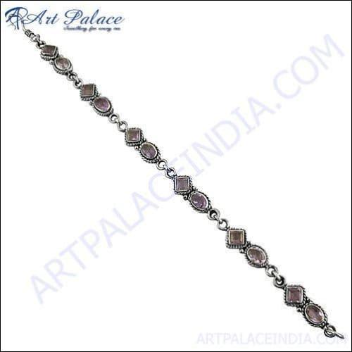 Ingenious Amethyst Gemstone Silver Bracelet Stylish Bracelet Gemstone Silver Bracelet