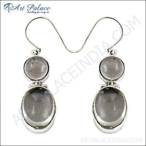 Ingenious Crystal Gemstone Silver Earrings