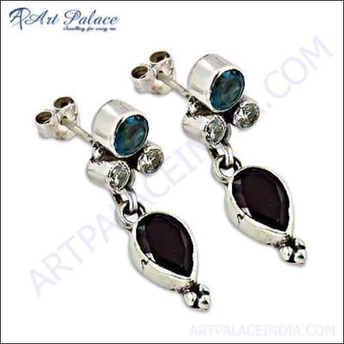 Ingenious Multi Stone Silver Earrings