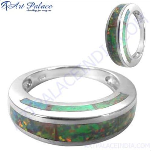 Inlay Jewelry Gemstone Silver Ring 925 Silver Inlay Rings Hand Finished Inlay Rings