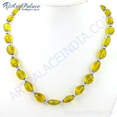 Ladies Designer Lemon Glass German Silver Necklace Lemon Glass Necklace Artisan Necklace