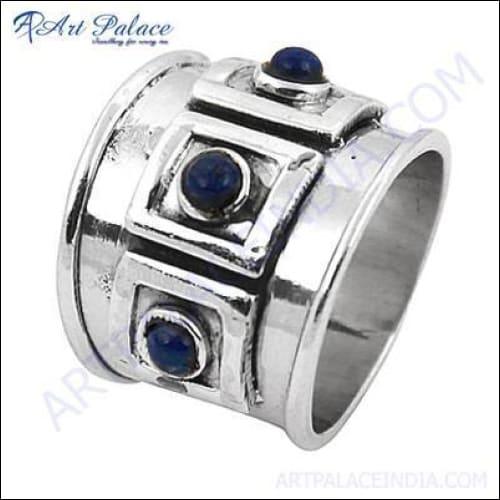 Lapis Lazuli Gemstone Silver Ring 925 Silver Ring Fashionable Gemstone Ring