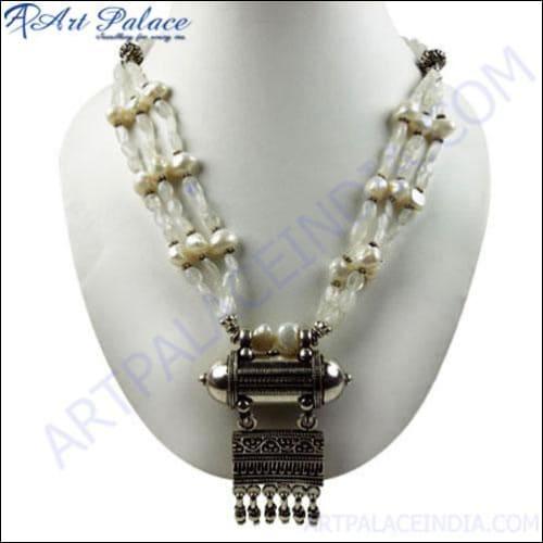 Lastest Luxury Chalce Gemstone Silver Necklace